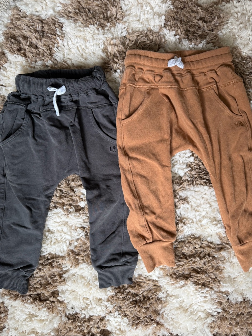 Little Bipsy Charcoal Gray & Warm Brown Kids Joggers